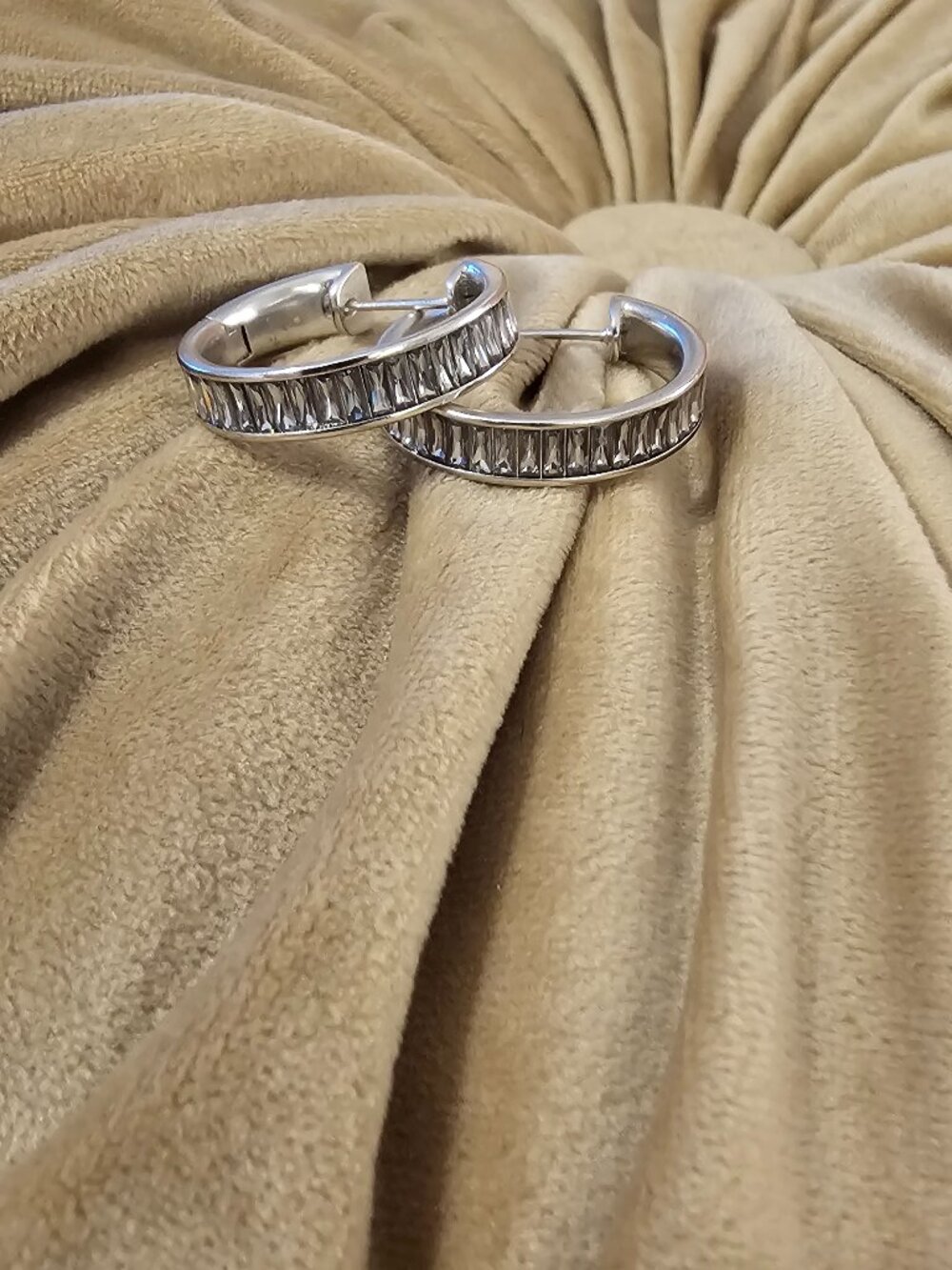Kendra Scott Silver Clear Baguette Crystal Huggie Hoop Earrings Macy's